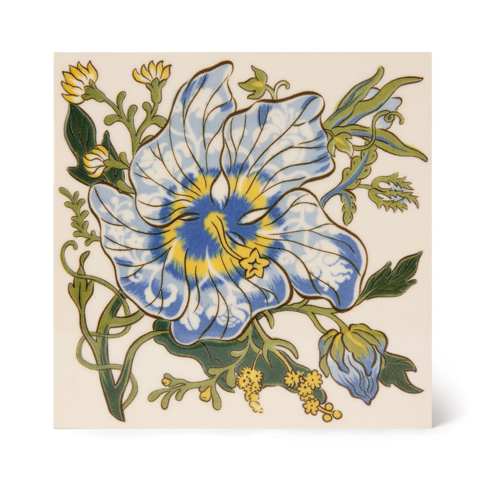ARTEMIS HIBISCUS Printed Tiles Sample - Ecru