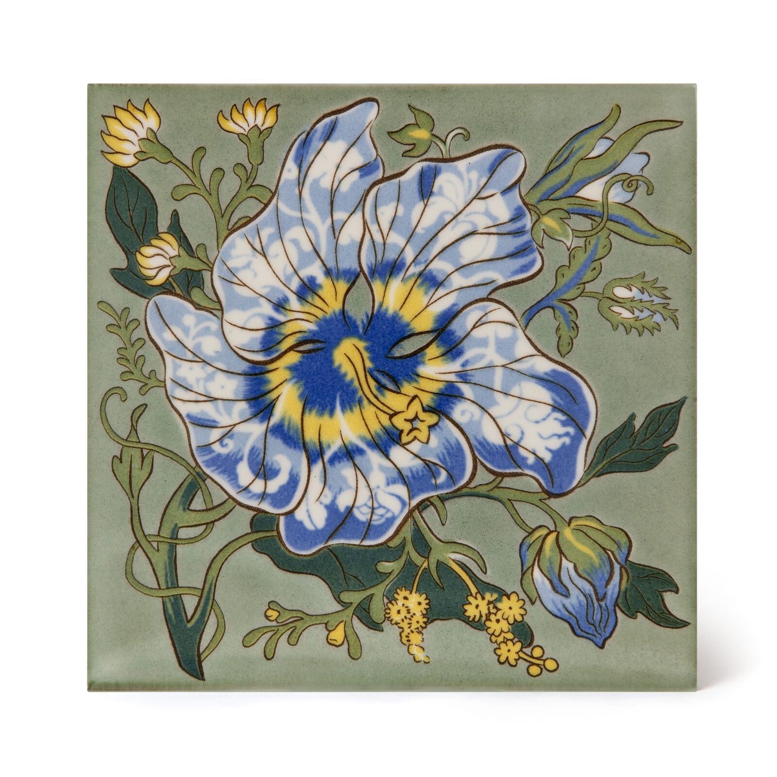 ARTEMIS HIBISCUS Printed Tiles Sample - Sage