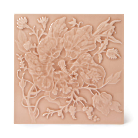 ARTEMIS HIBISCUS Relief Tiles Sample - Blush