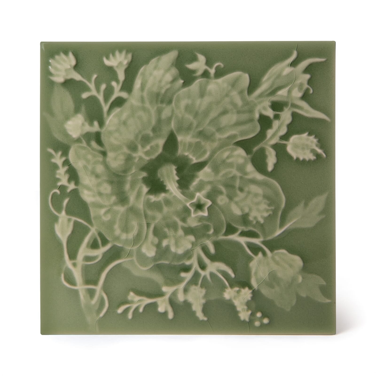 ARTEMIS HIBISCUS Relief Tiles Sample - Sage