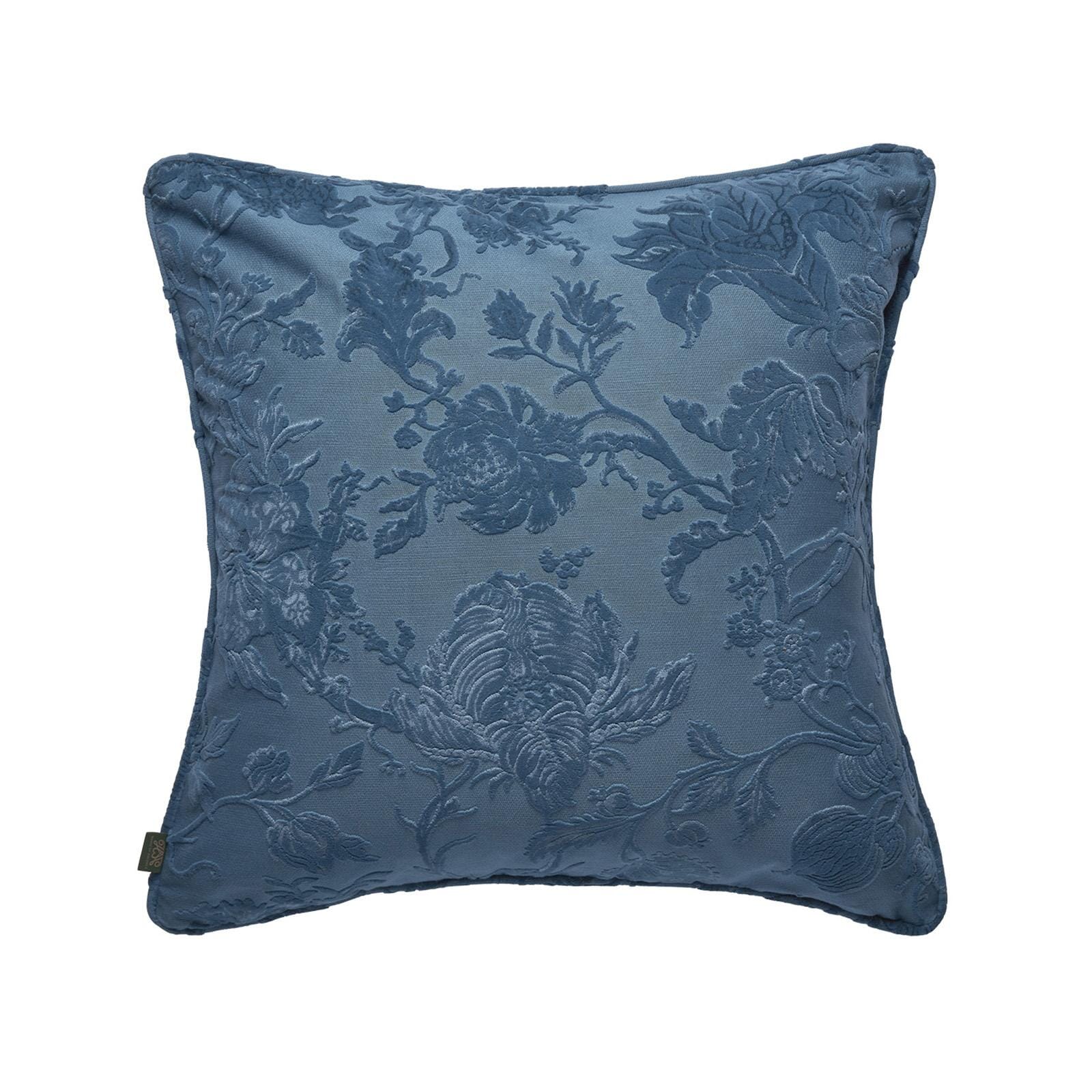 ARTEMIS Large Cut-Velvet Cushion - Cerulean