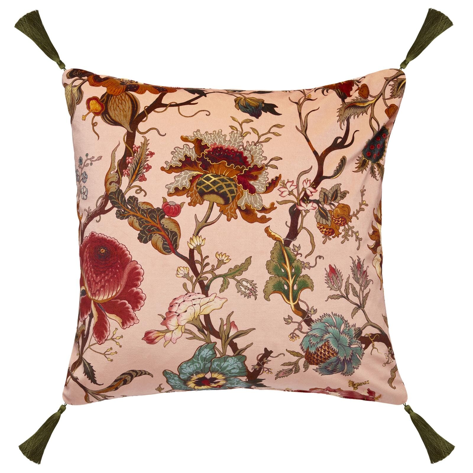 ARTEMIS Large Tassel Velvet Cushion - Blush