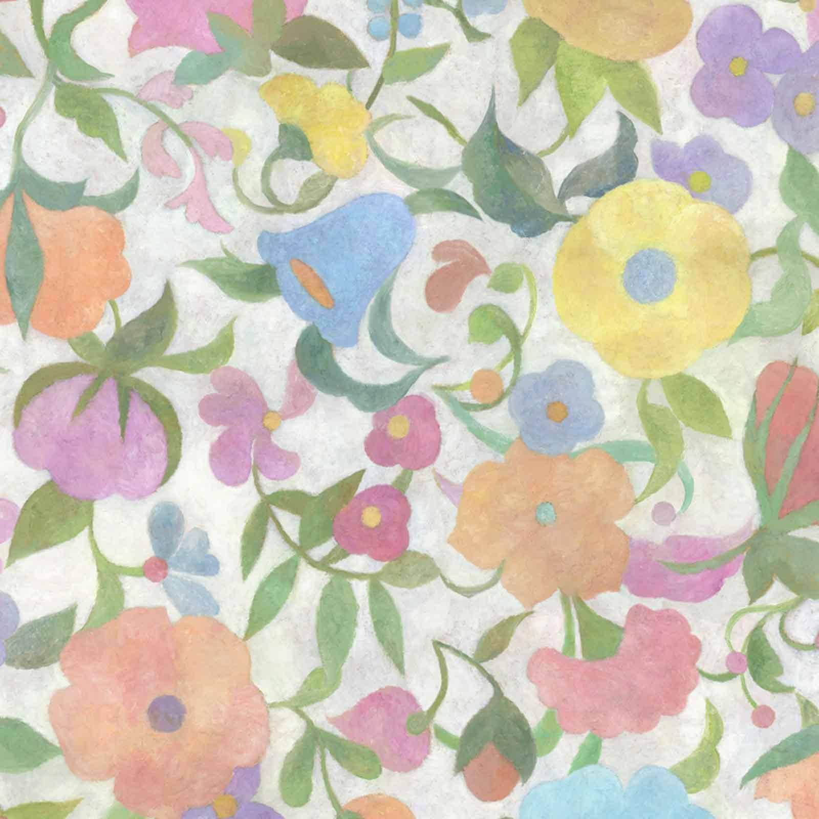 a colorful floral pattern on a white surface