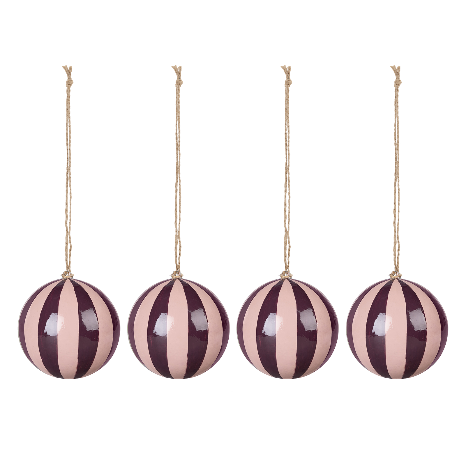 a group of striped balls from strings