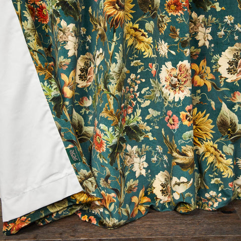 AVALON Velvet Curtain - Petrol secondary image