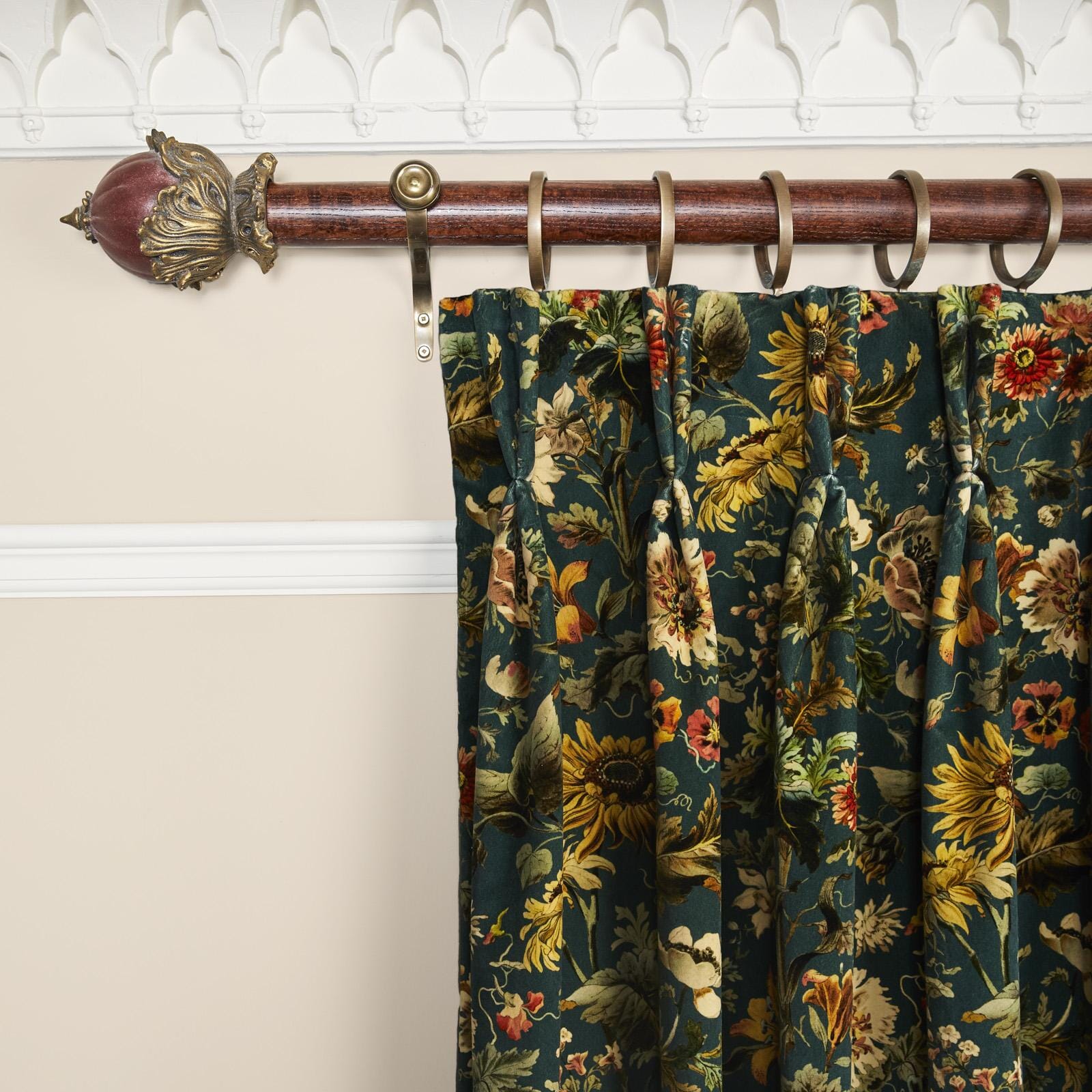 AVALON Velvet Curtain - Petrol