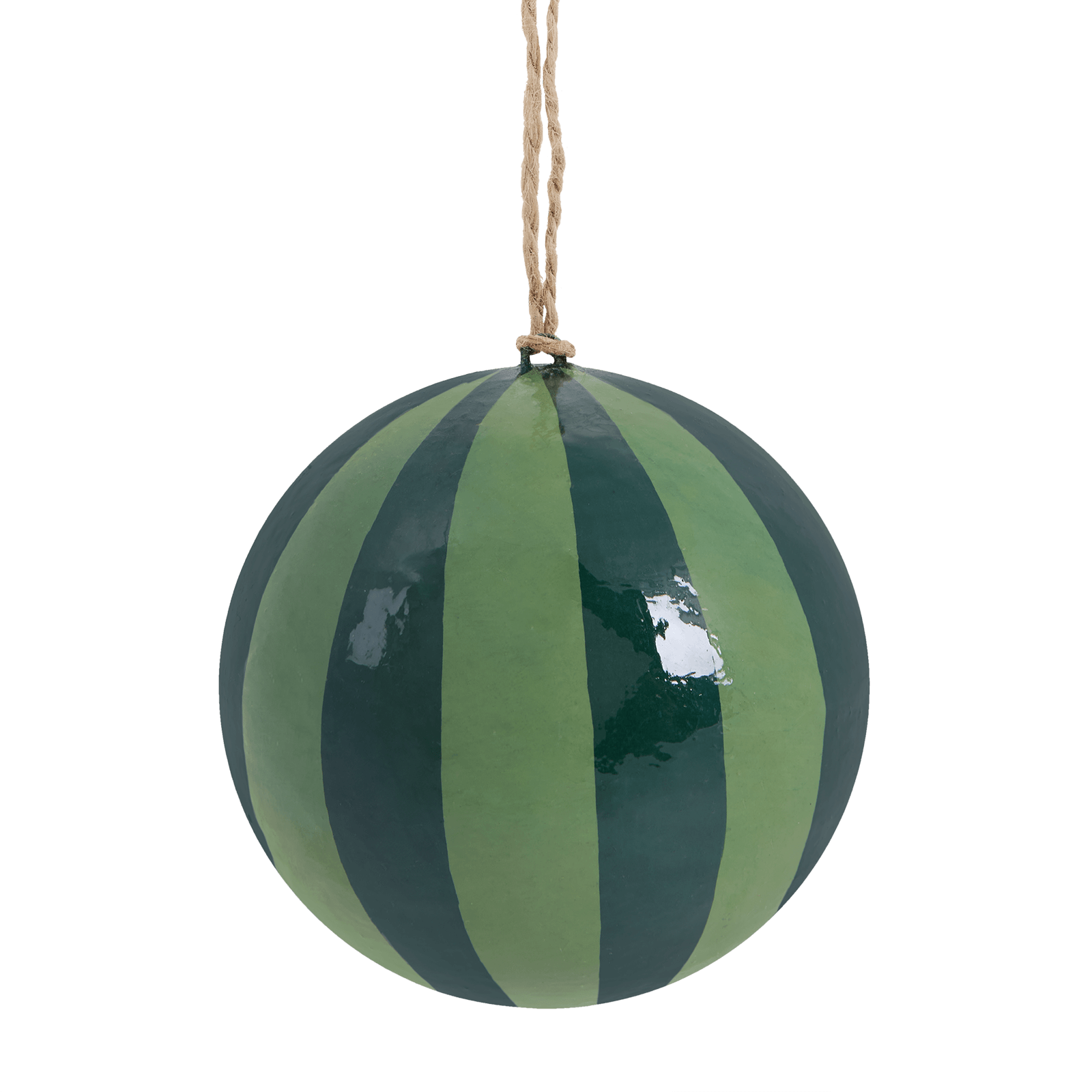 Striped Baubles 4 pack - Green