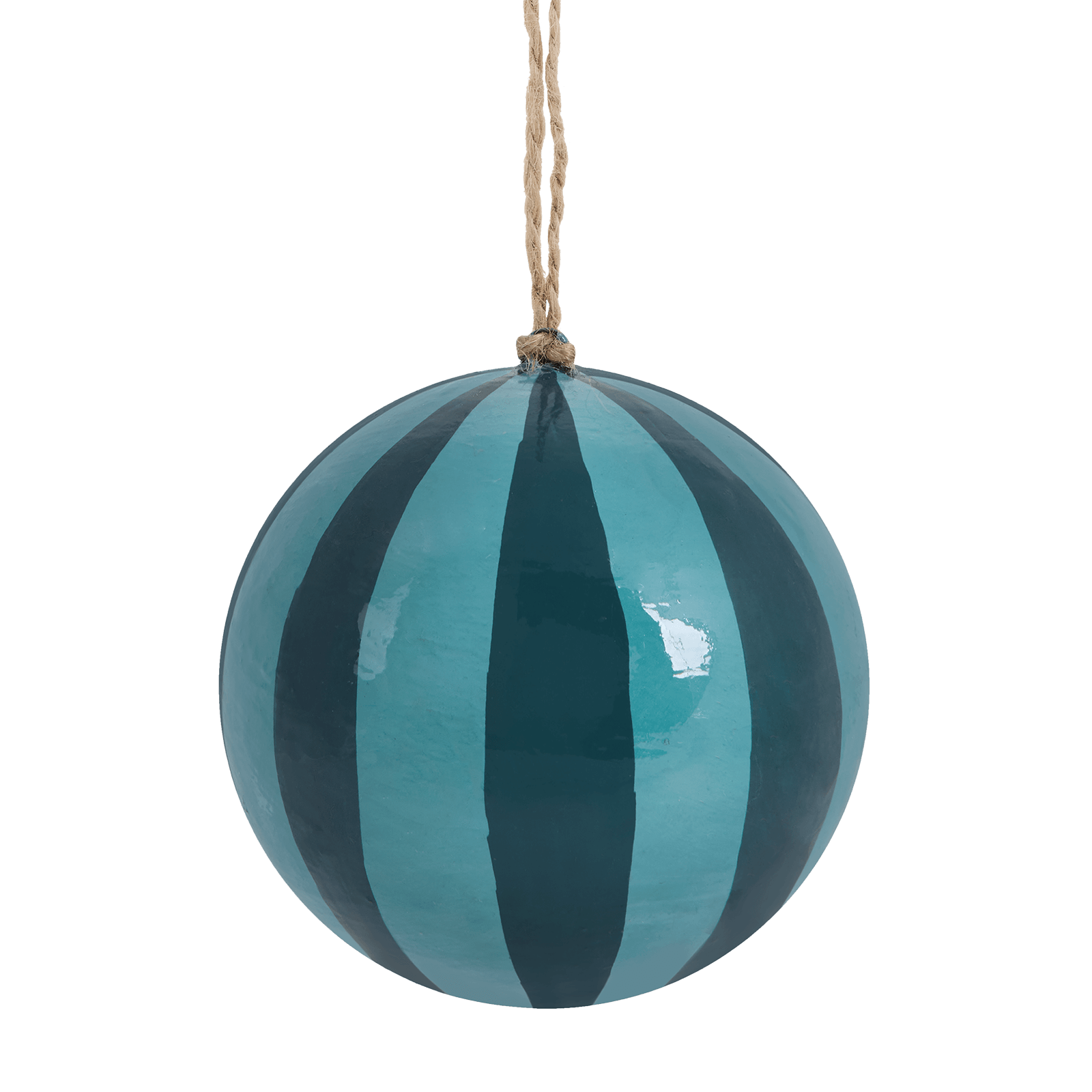 Striped Baubles 4 pack - Blue