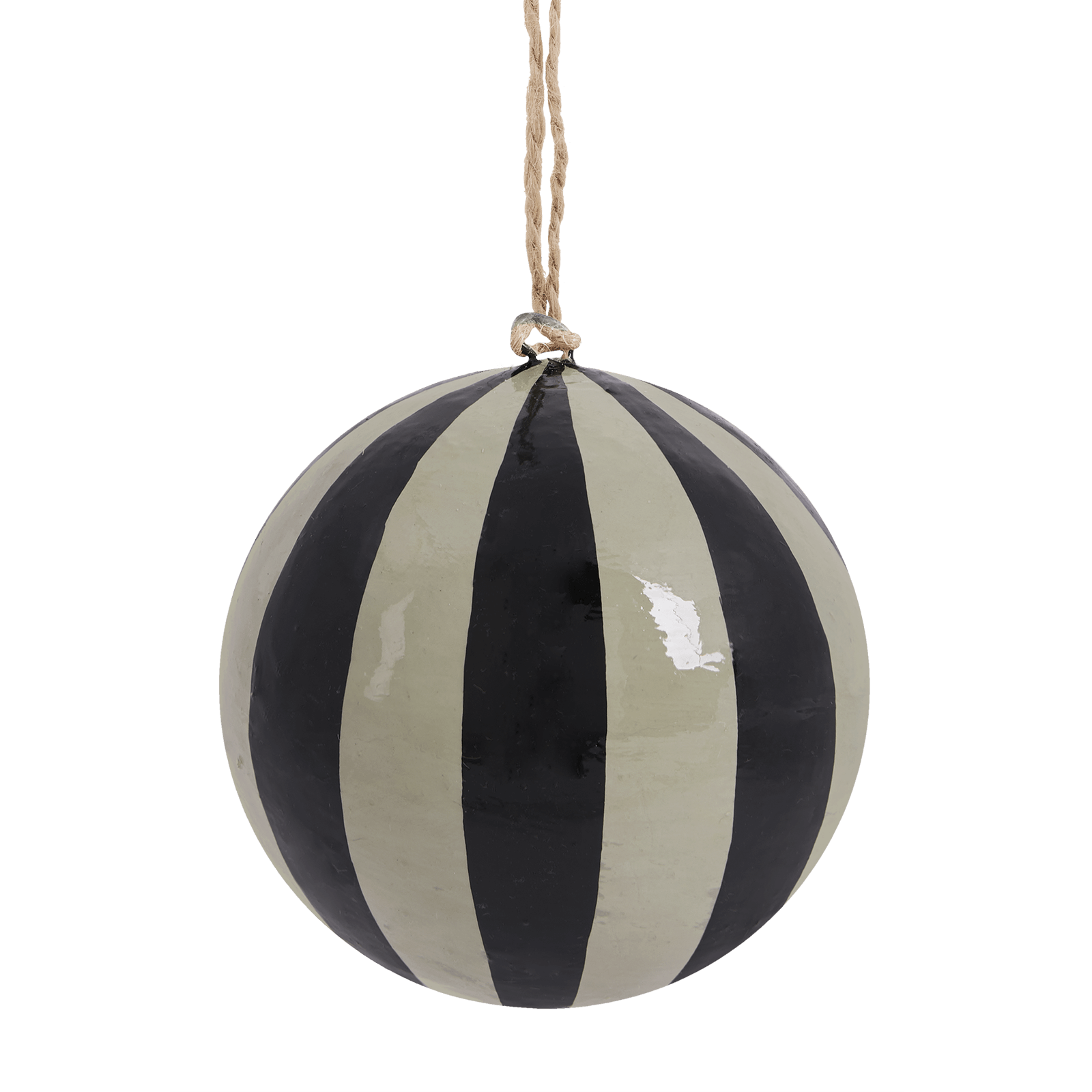 Striped Baubles 4 pack - Black