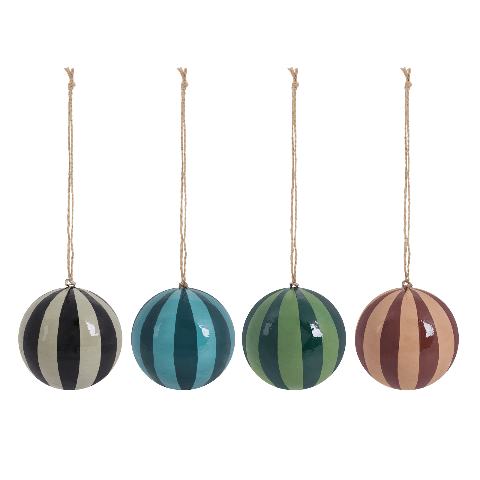 Striped Baubles 4 pack - Multi