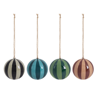 Striped Baubles 4 pack - Multi