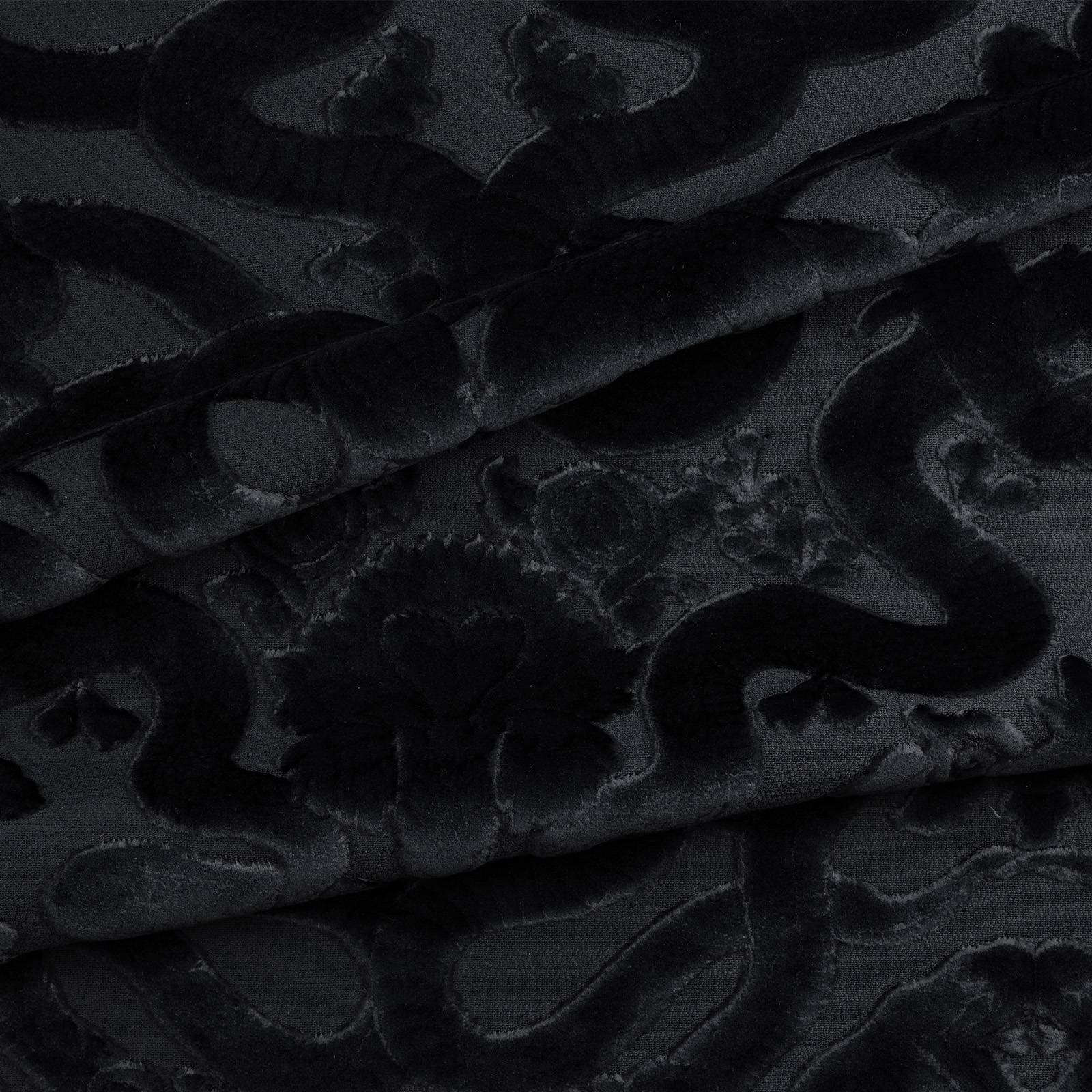 a close up of a black fabric