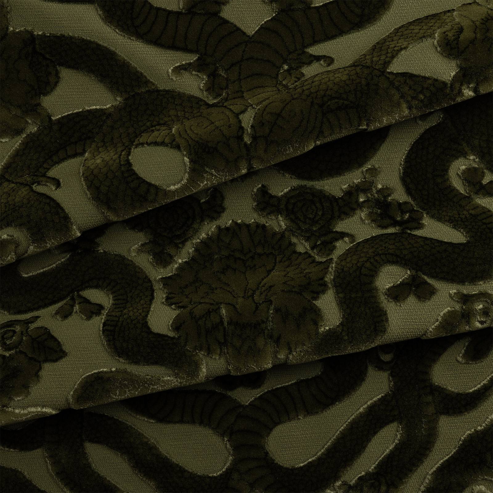 ANACONDA Cut-Velvet - Olive Green