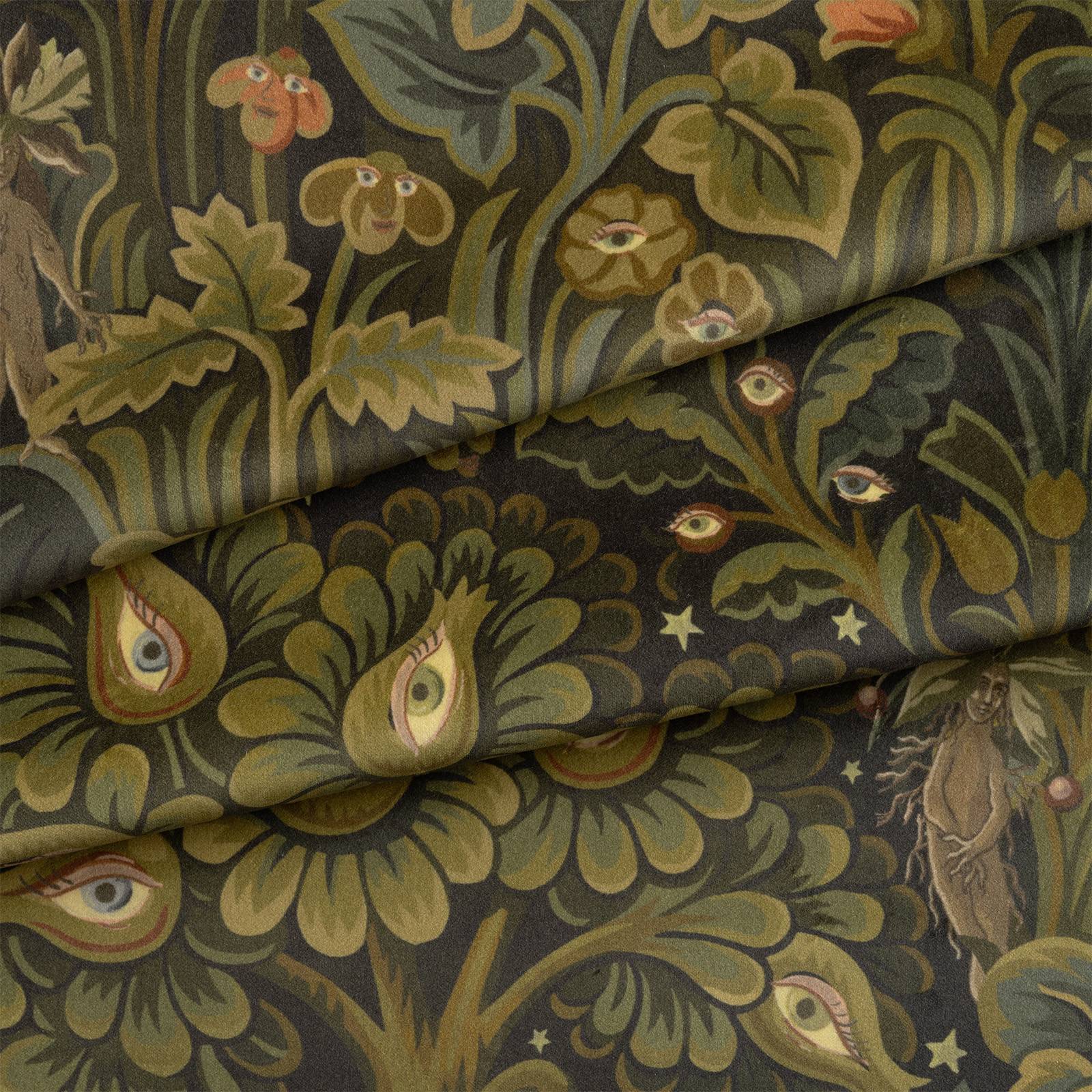 MOON GARDEN Velvet Curtain - Midnight