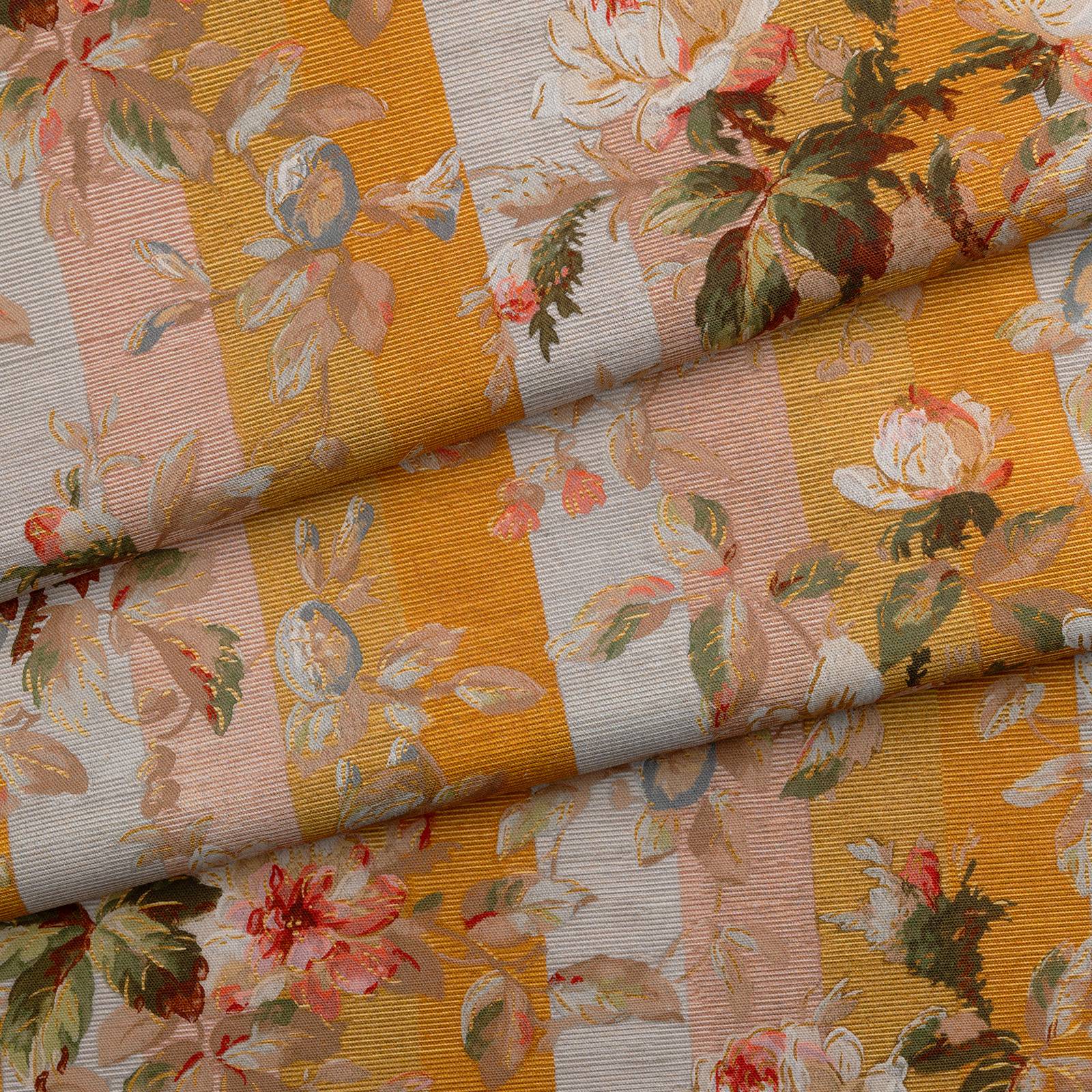 RAINBOW ROSE Cotton Linen Curtain - Dusk Stripe
