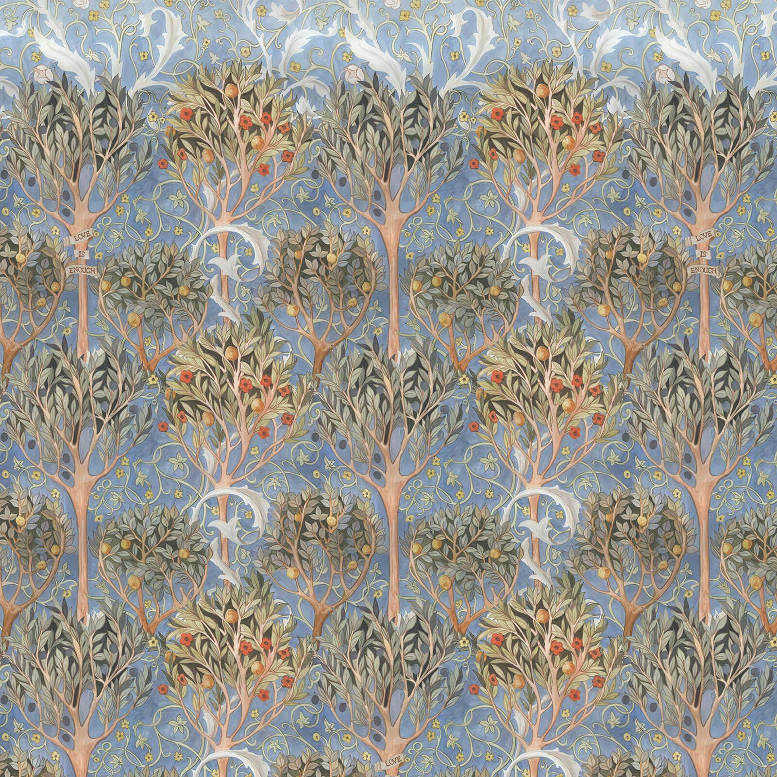 EARTHLY PARADISE Wallpaper - Celestial Blue Sample