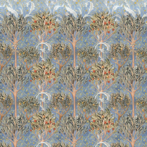 EARTHLY PARADISE Wallpaper - Celestial Blue Sample
