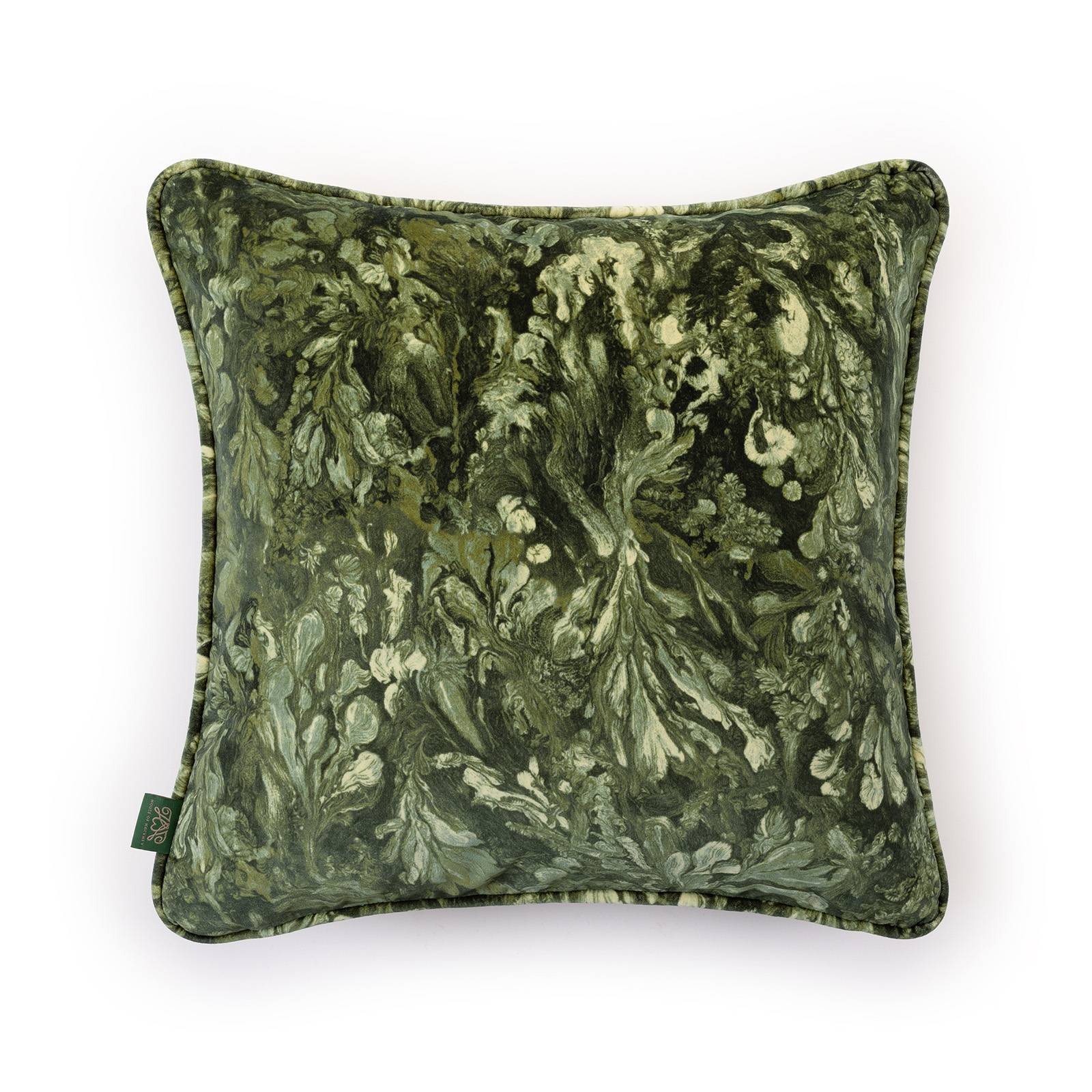 LICHEN Velvet Medium Piped Cushion - Verde