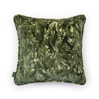 LICHEN Velvet Medium Piped Cushion - Verde