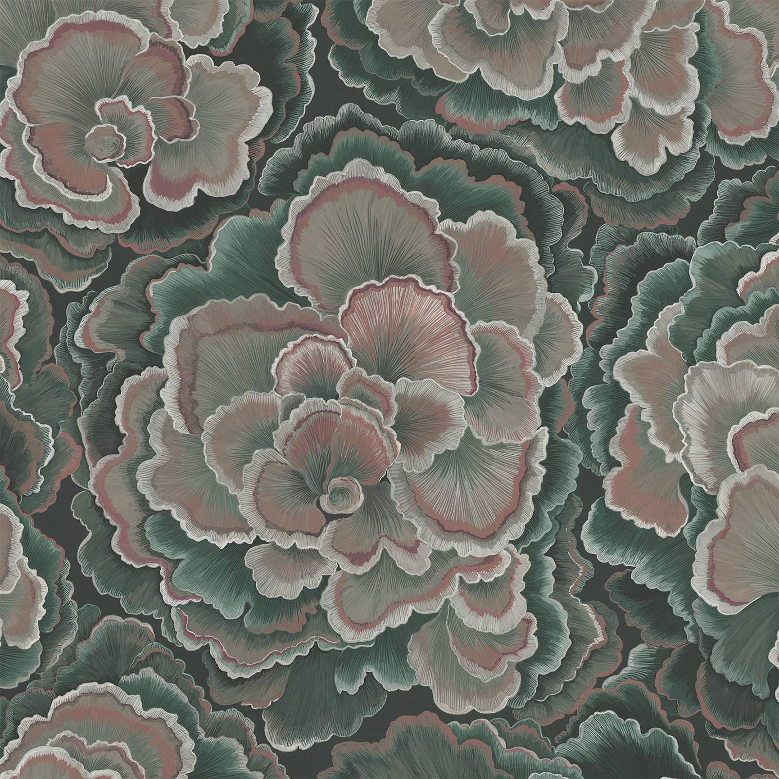 a close up of a floral pattern