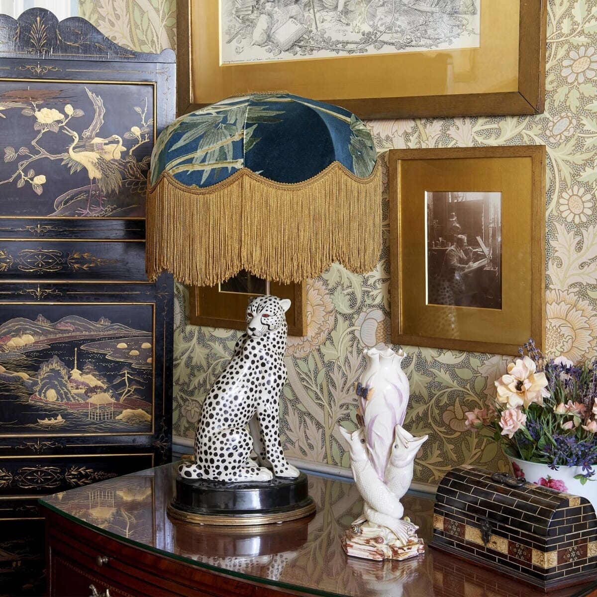 BAMBUSA Velvet Tilia Lampshade Midnight House of Hackney