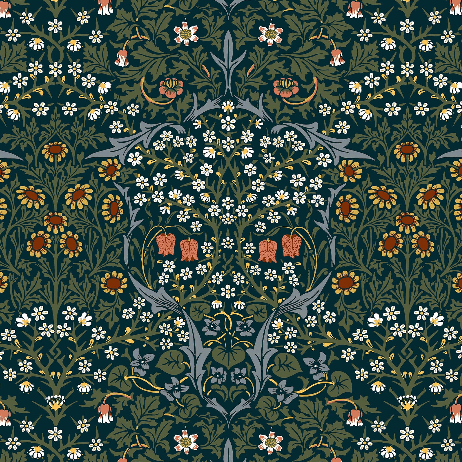 BLACKTHORN Wallpaper - Billiard Green Sample