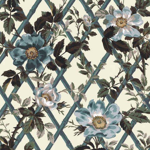 BRYHER ROSE Wallpaper - Lapis Blue Sample