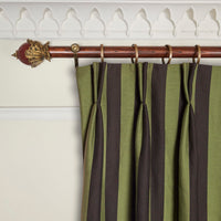 CAMELOT STRIPE Jacquard Curtain - Vedrigris and Noir