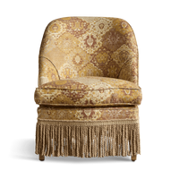 CASPAR Linen Fireplace Pull-up Chair - Ginger