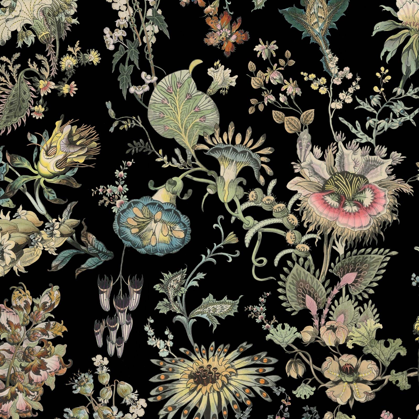 FLORAFANTASIA Wallpaper - Noir Sample