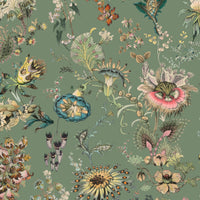FLORAFANTASIA Wallpaper - Verdigris Sample