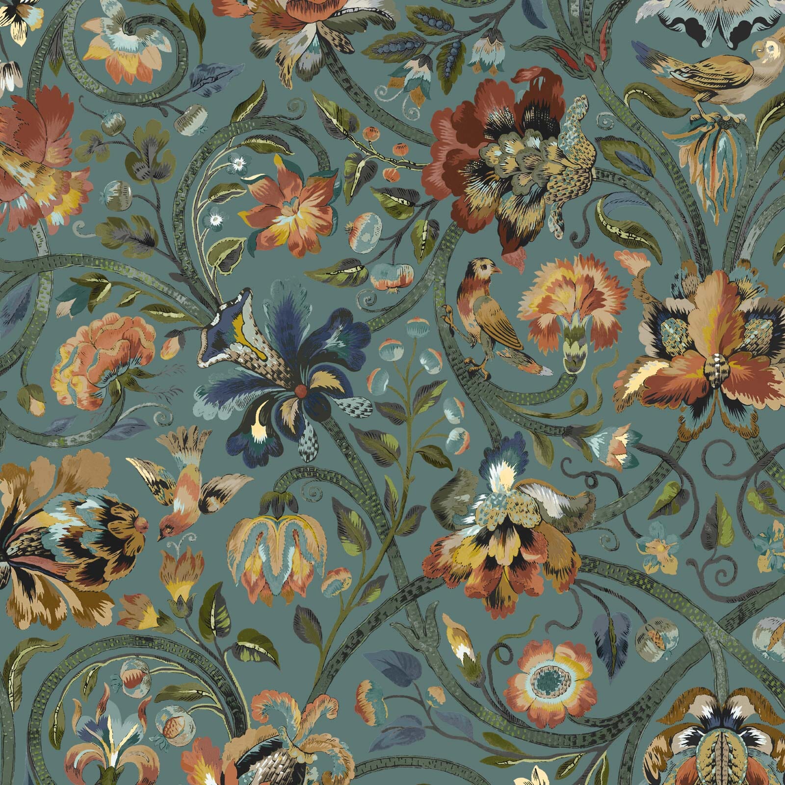 GAIA Wallpaper - Prussian Blue Sample