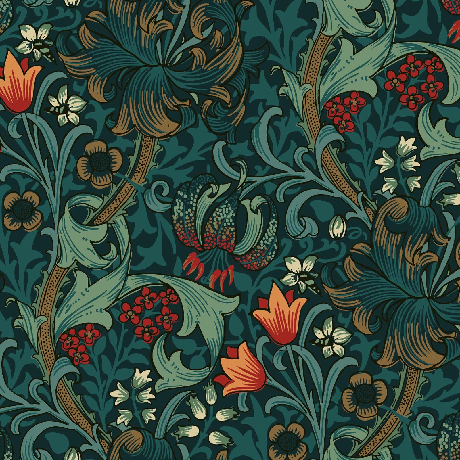 GOLDEN LILY Wallpaper - Midnight Sample