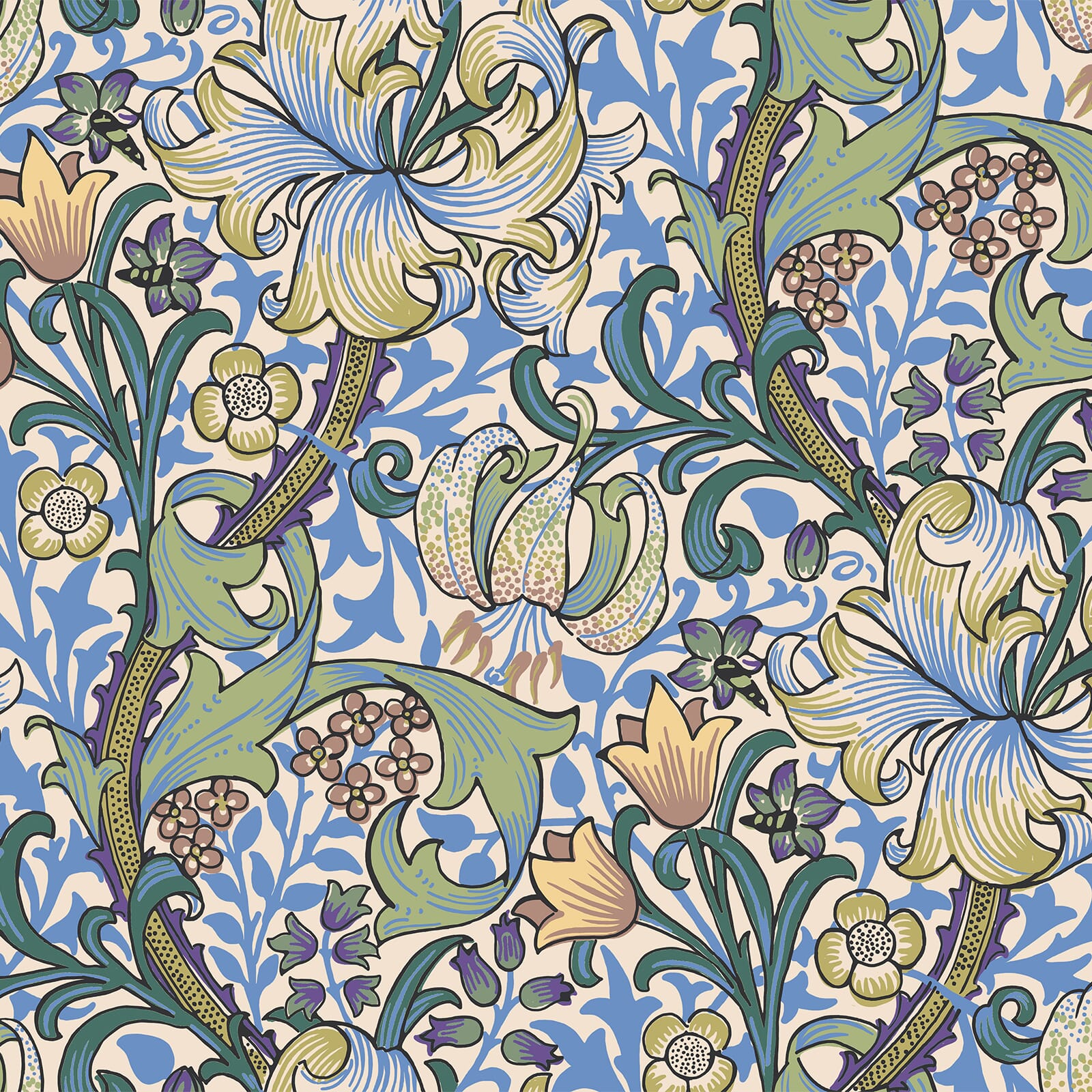 GOLDEN LILY Wallpaper - Sky Sample