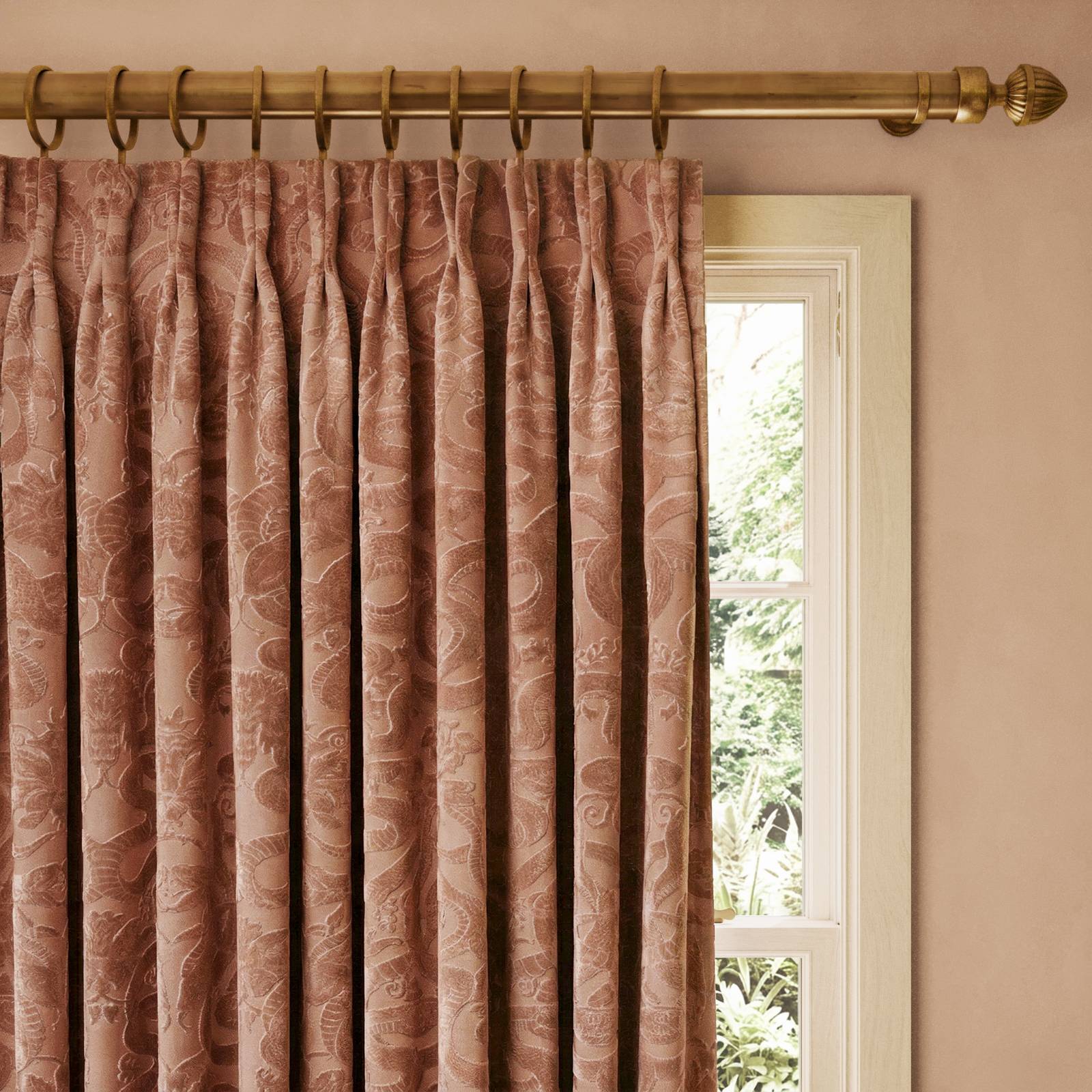 ANACONDA Velvet Curtain - Dusky Pink