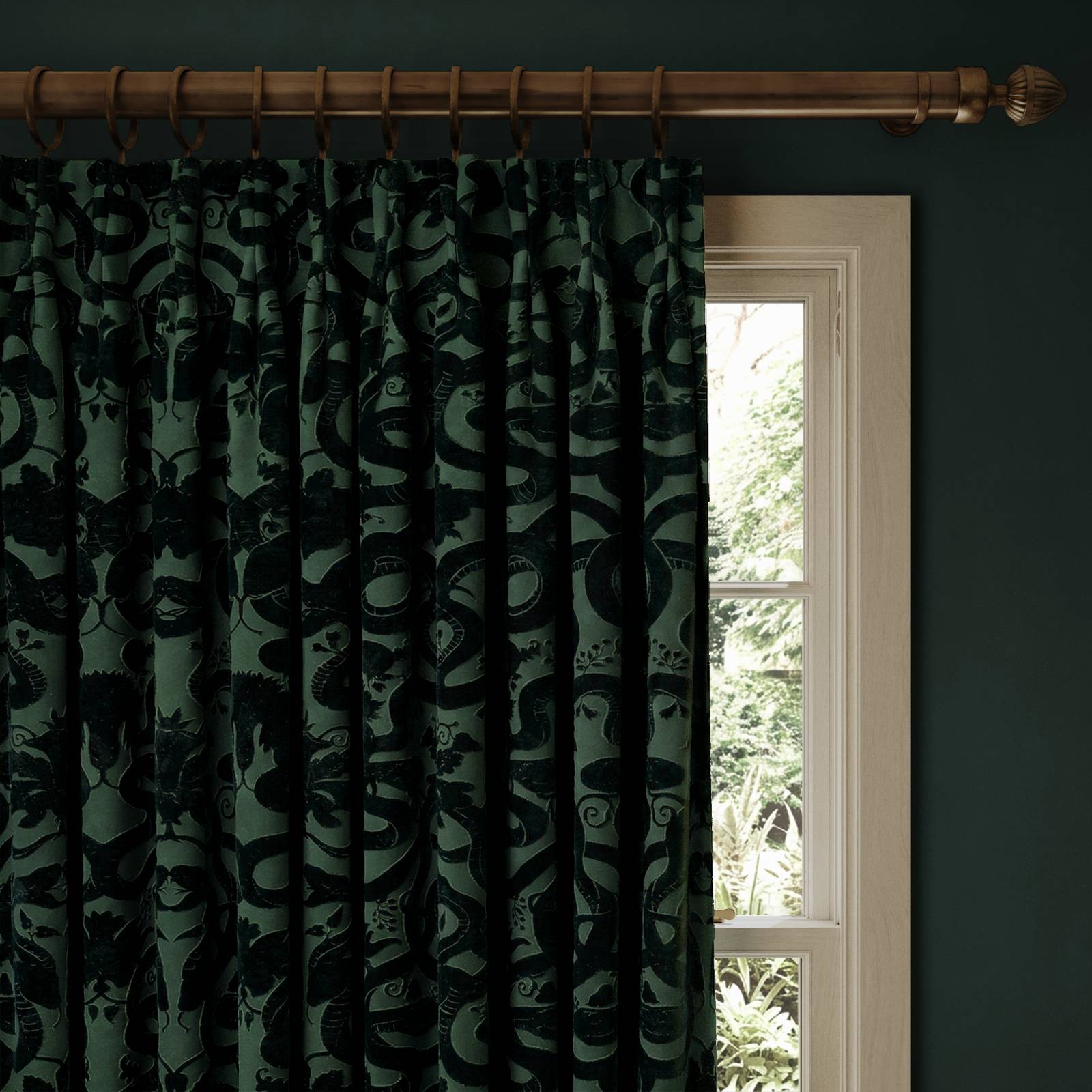 ANACONDA  Velvet Curtain - Petrol