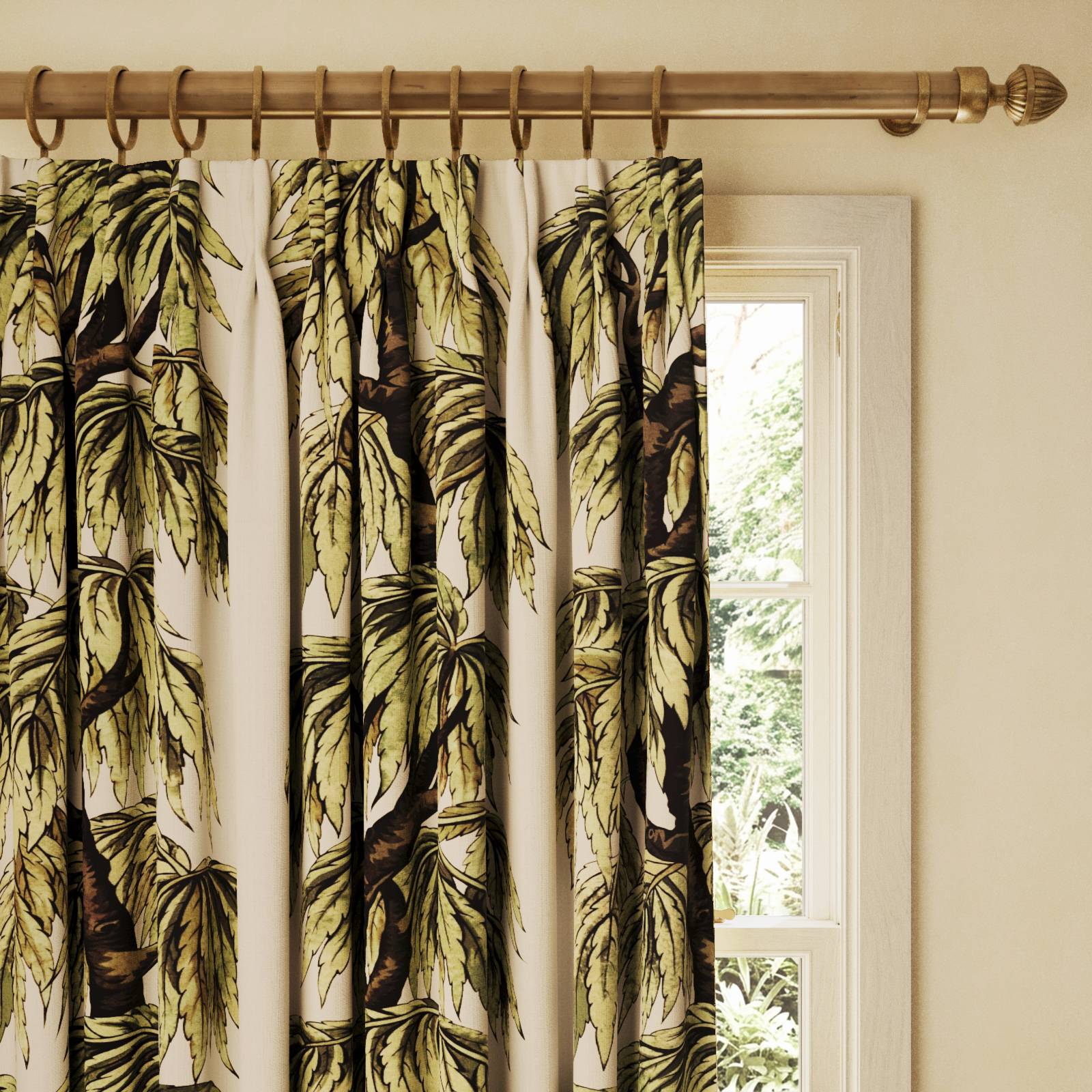 BABYLON Cotton Linen Curtain - Papyrus / Willow