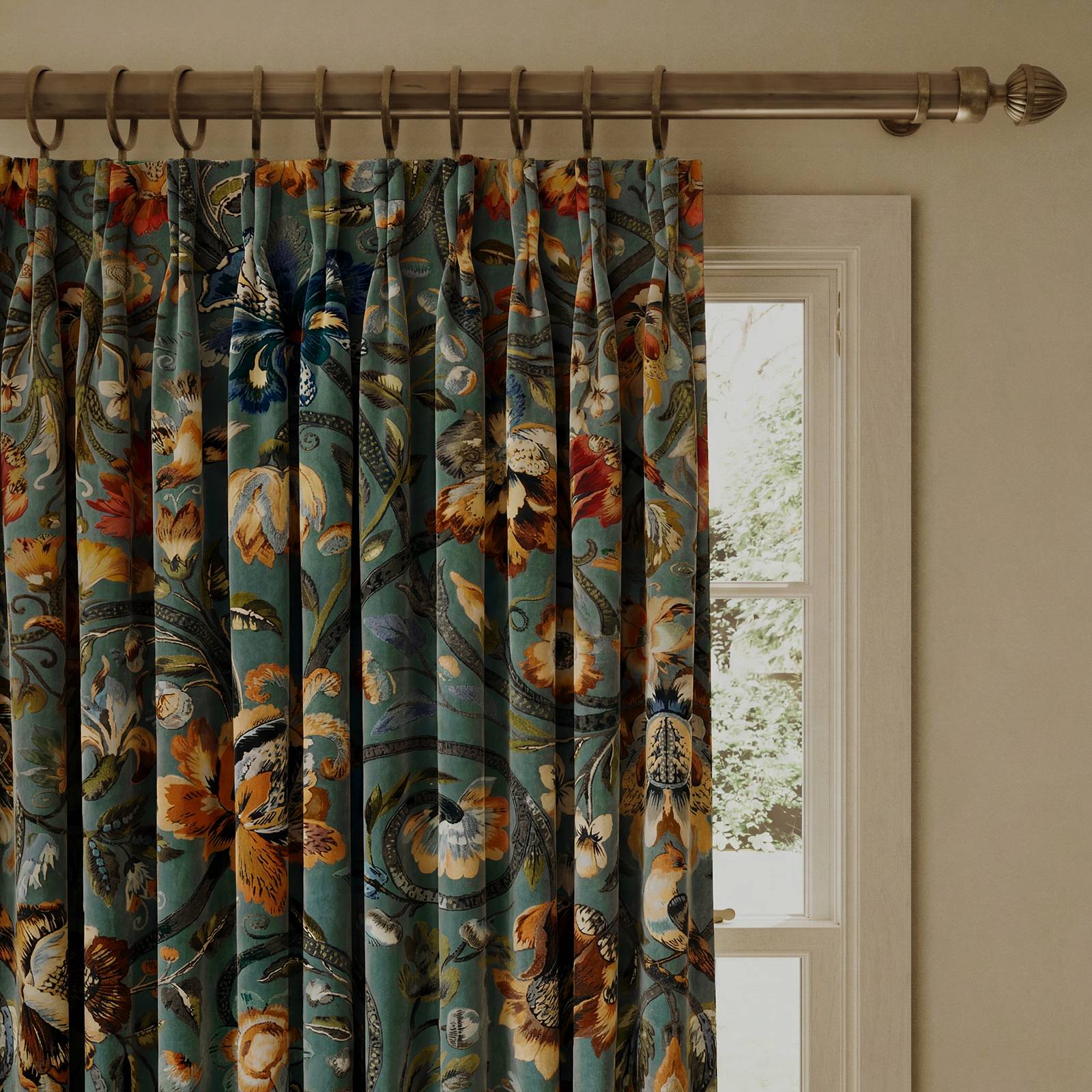 GAIA Velvet Curtain - Prussian Blue