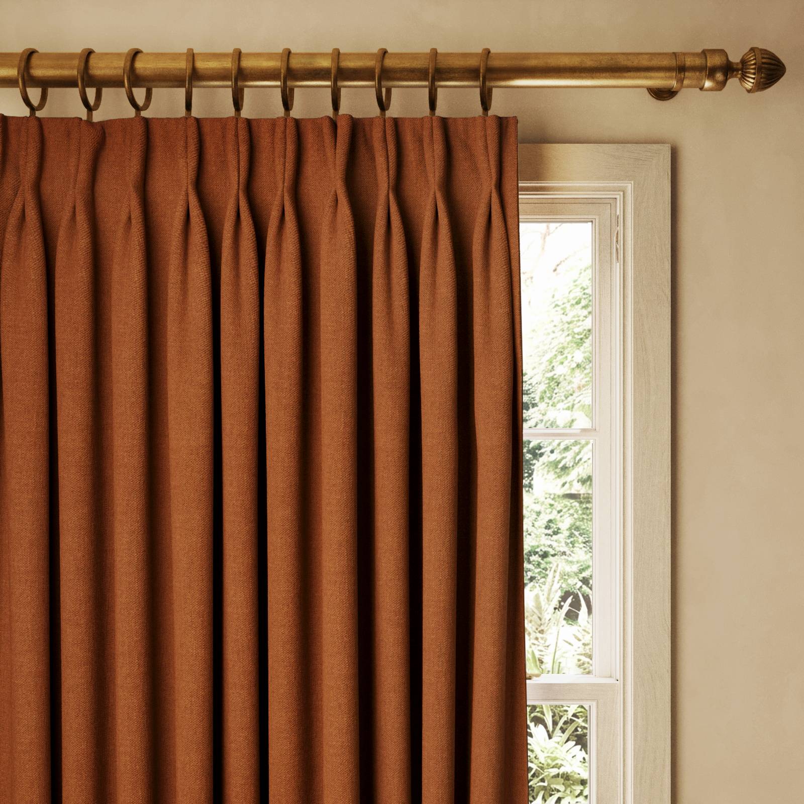 a curtain rod from a window