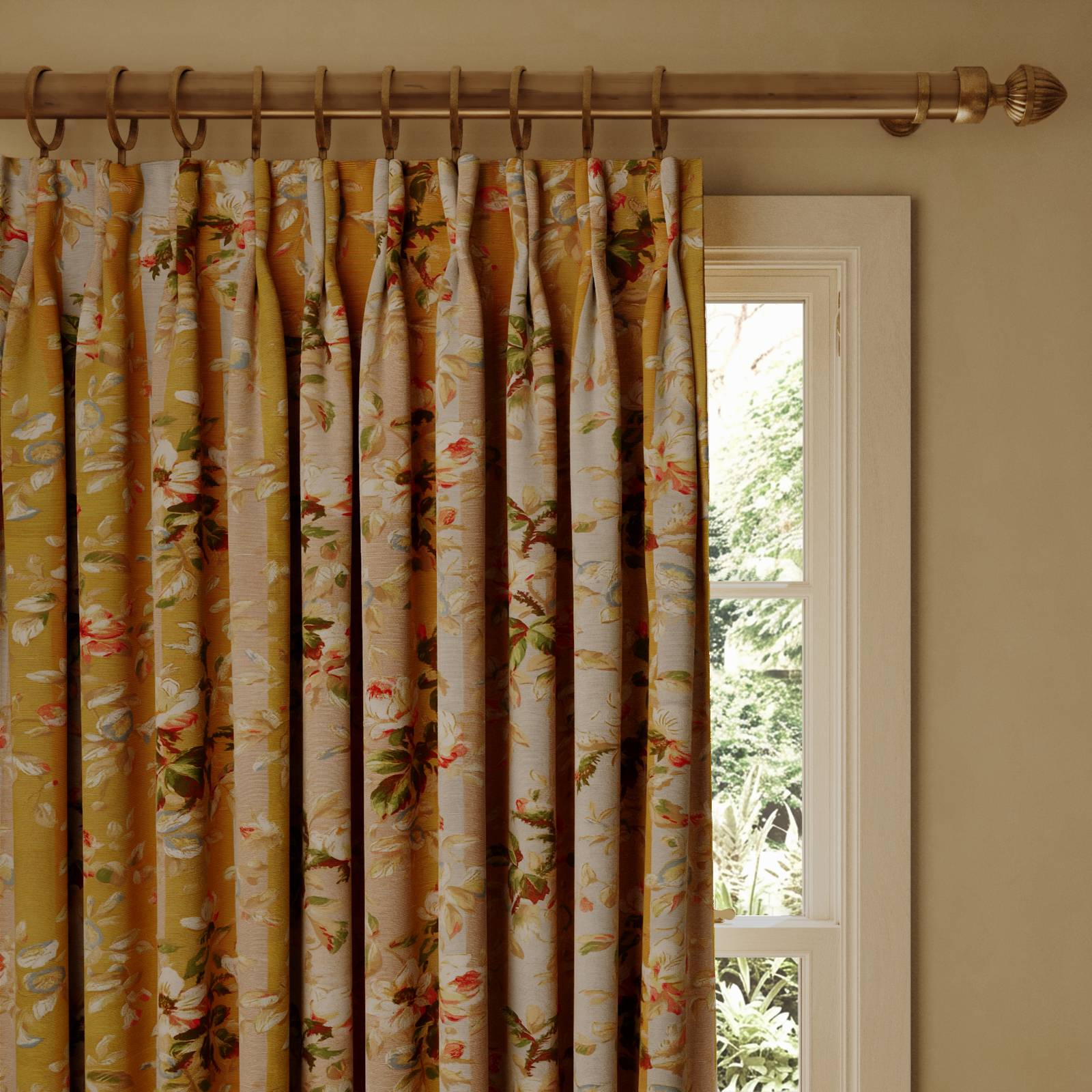 RAINBOW ROSE Cotton Linen Curtain - Dusk Stripe