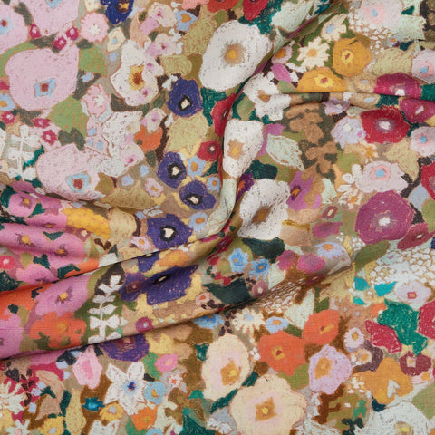 HOLLYHOCKS Cotton Linen Blind - Spring secondary image