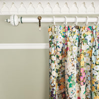 HOLLYHOCKS Cotton Linen Curtain - Summer