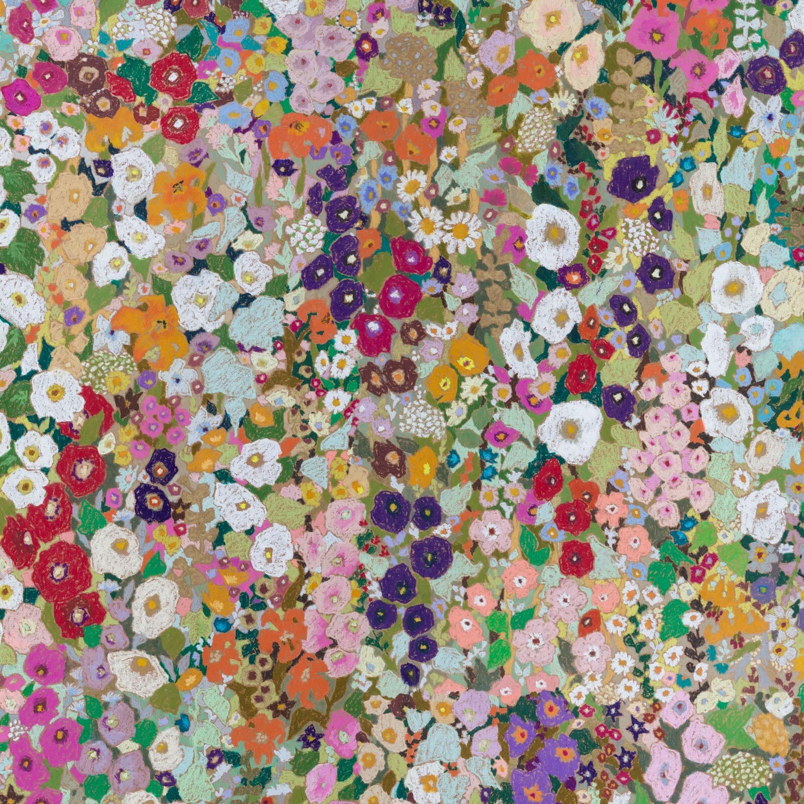 HOLLYHOCKS Wallpaper - Spring Sample