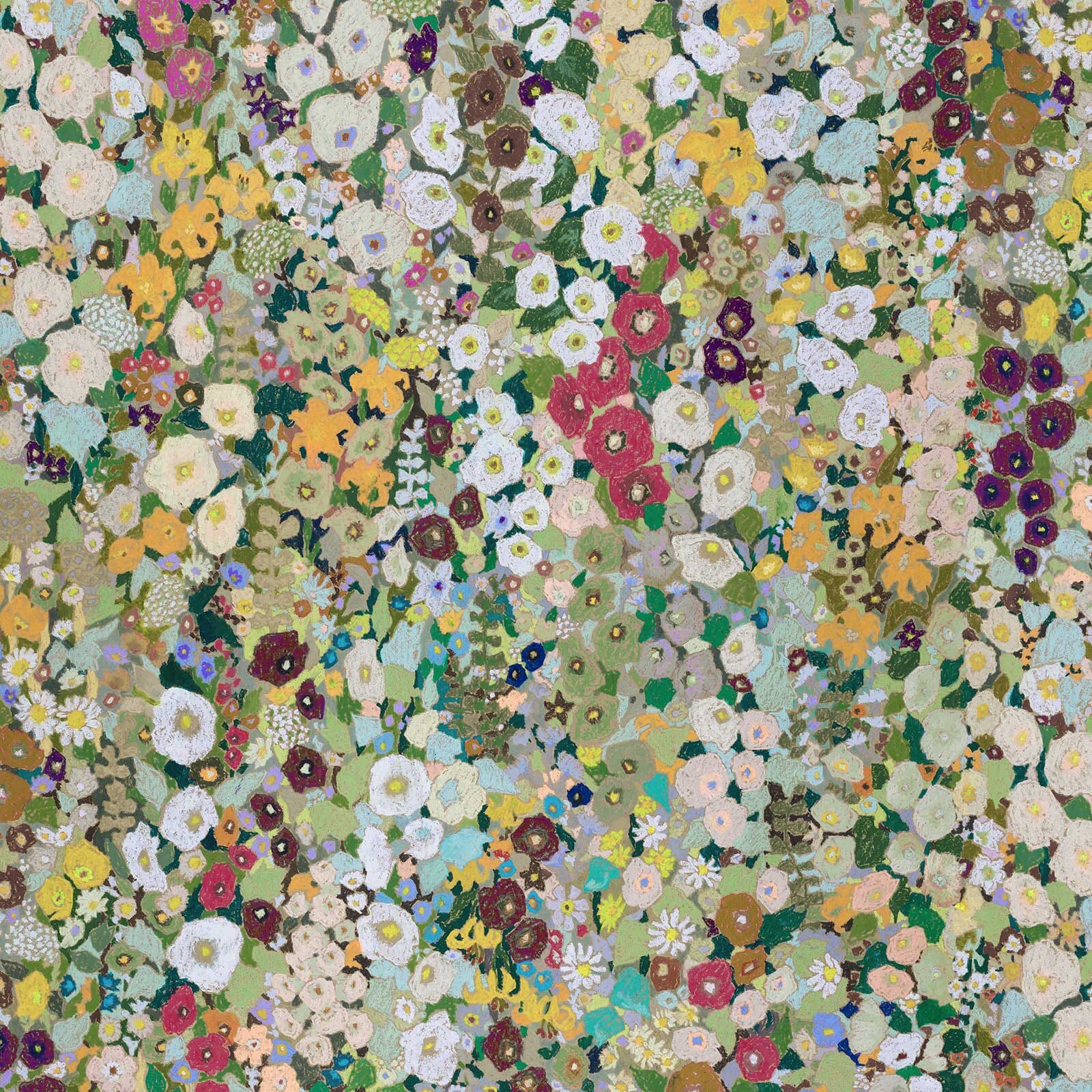 HOLLYHOCKS Wallpaper - Summer Sample