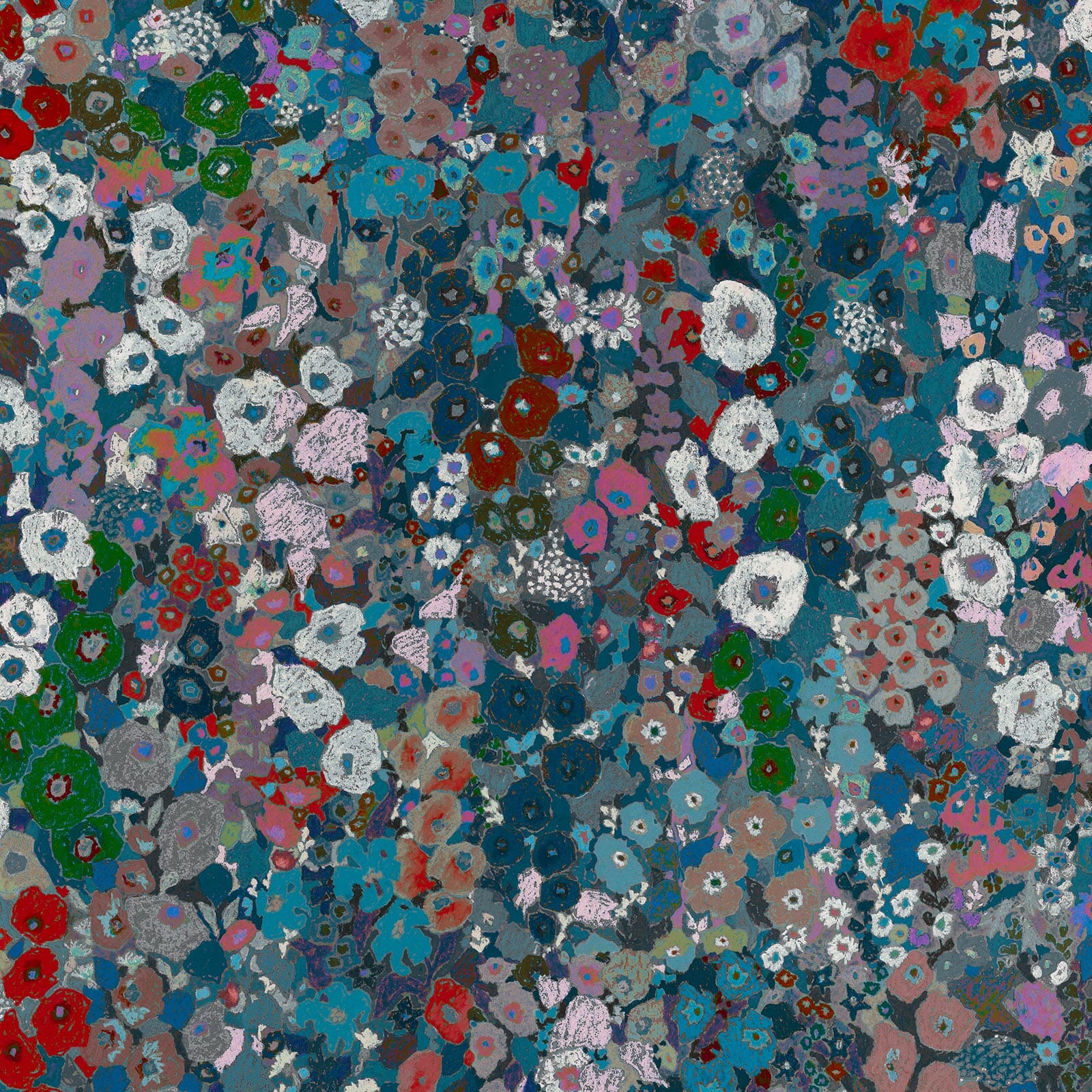 HOLLYHOCKS Wallpaper - Winter Sample