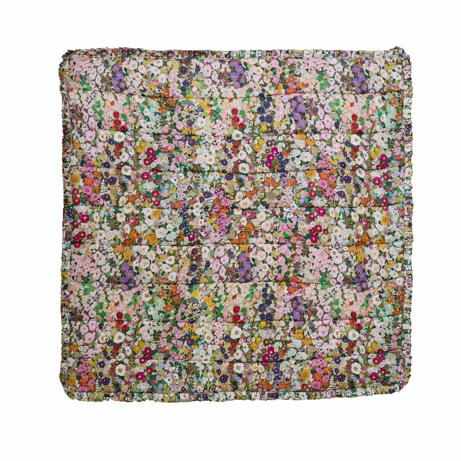 HOLLYHOCKS Cotton Sateen Quilt - Spring