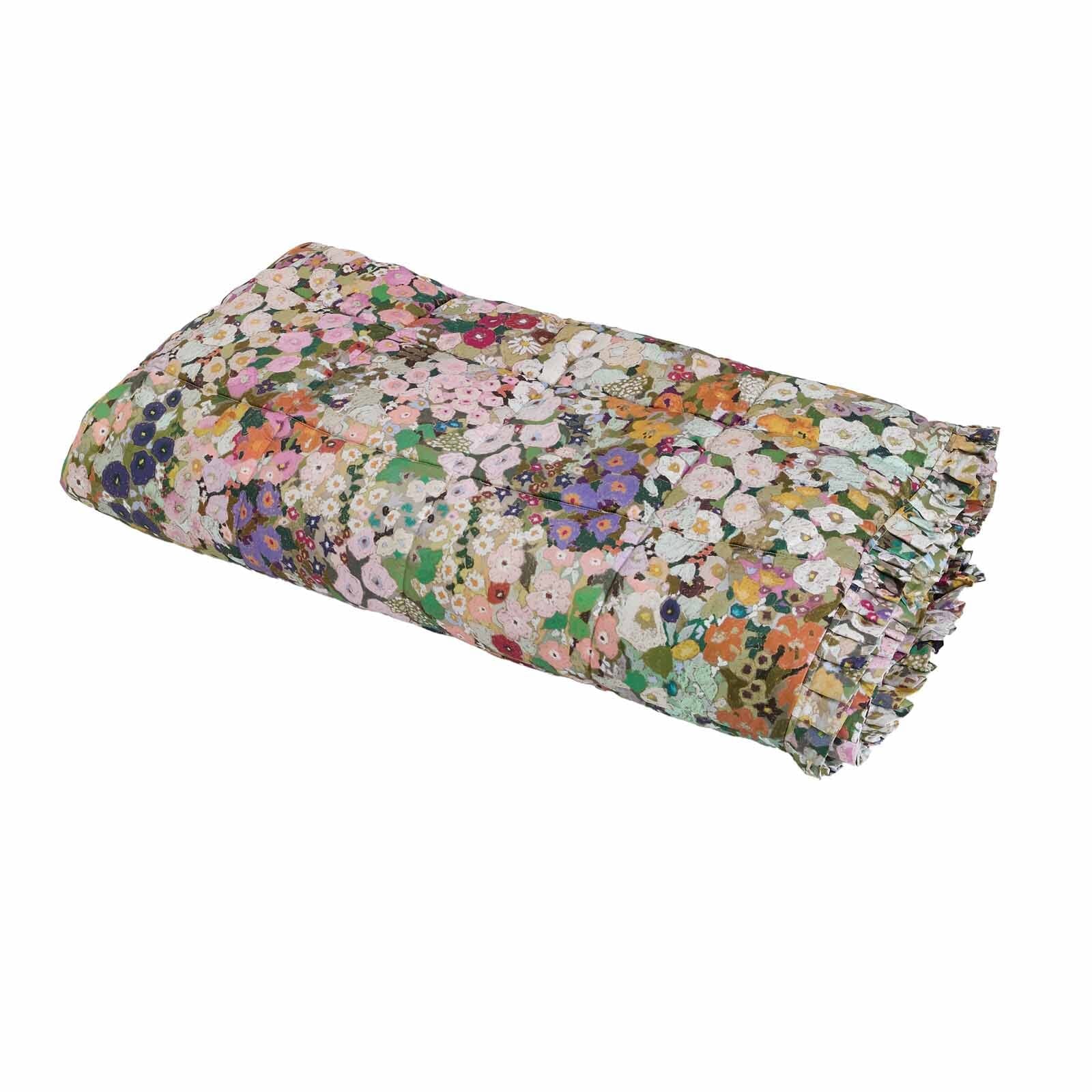 HOLLYHOCKS Cotton Sateen Quilt - Spring