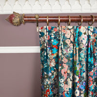 HOLLYHOCKS Velvet Curtain - Winter
