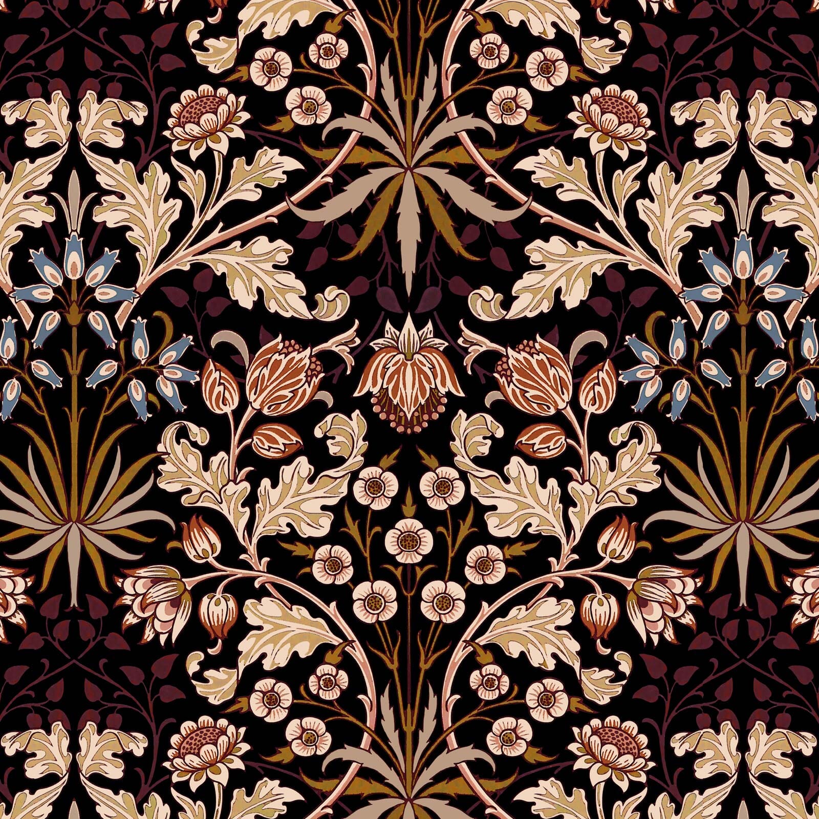 HYACINTH Wallpaper - Black Sample