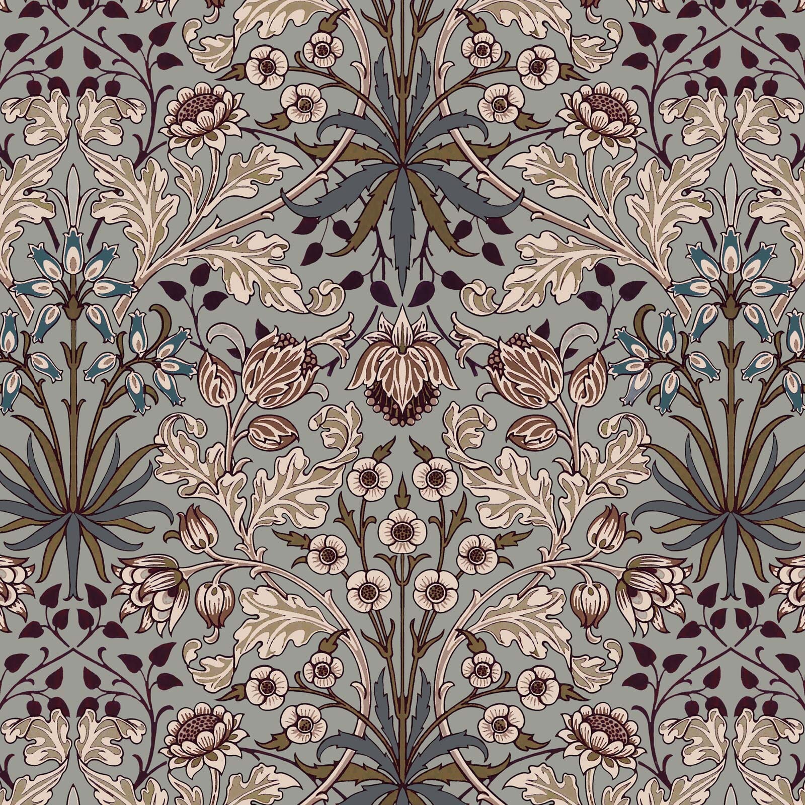 HYACINTH Wallpaper - Dove Grey Sample